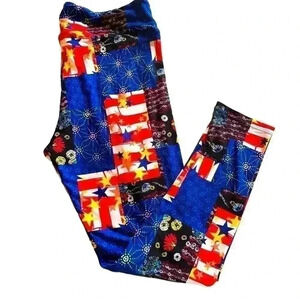 Lularoe TC Patchwork Americana leggings. NWOT.